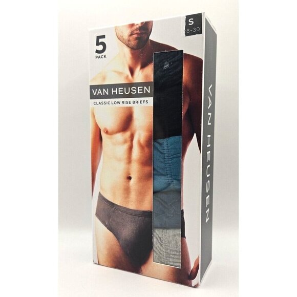 5 Pack Van Heusen Underwear Low Rise Briefs S 28-30  Multicolor Green & Blue NWT - Picture 3 of 16
